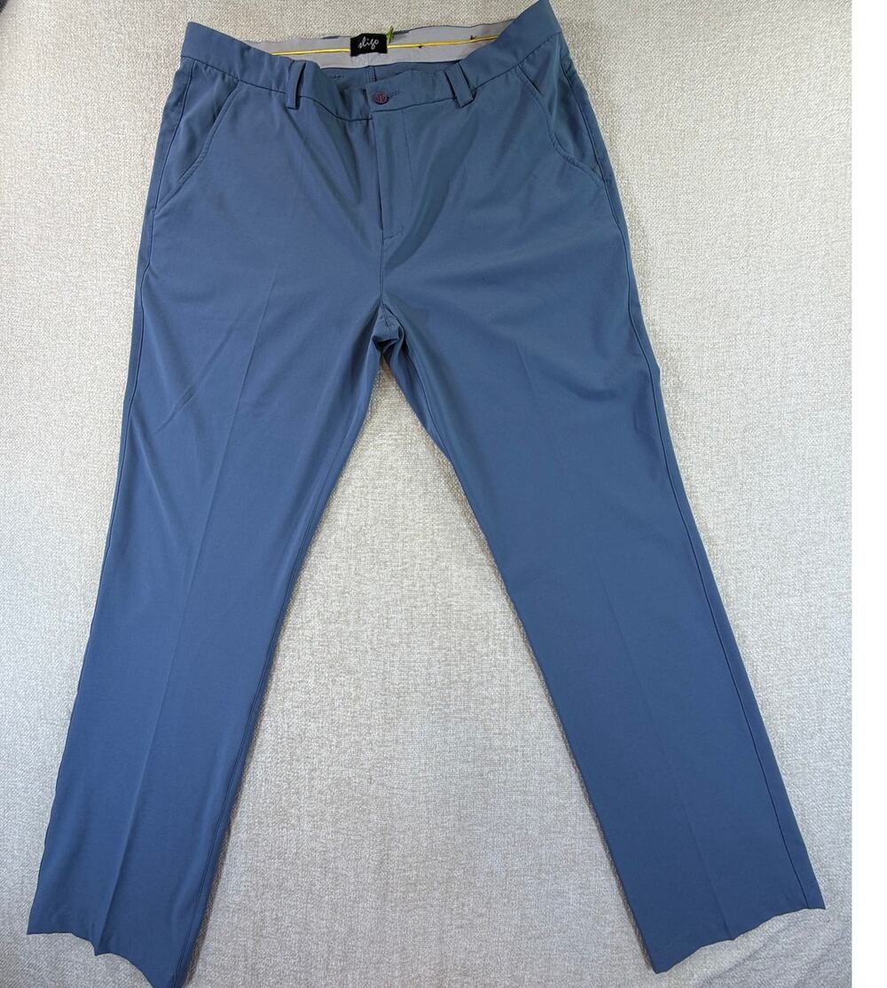 Sligo Men Size 36 Blue Flat Front Straight Leg 4 Pocket Golf Dress Pants Stretch